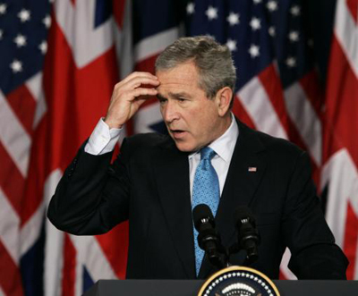 President Bush looking confused